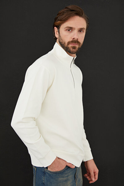 Fulla Moda Ribbed Half-Zip Sweatshirt