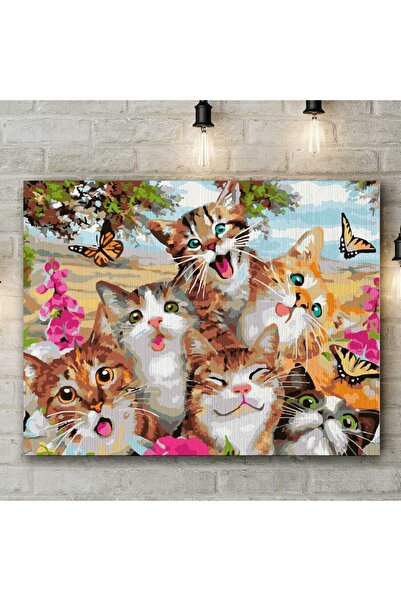 Pictorul Fericit Selfie Cats - Pictură pe numere