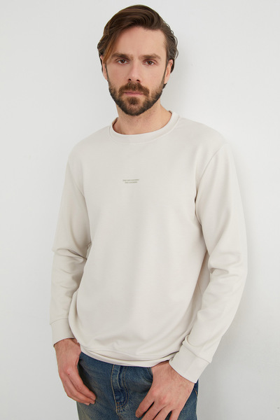 Fulla Moda Basic Crew Neck Modal Fabric Sweatshirt
