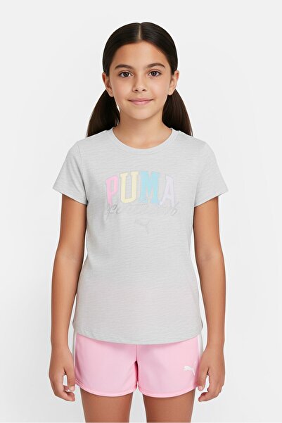 Puma Kids Girl 2 Piece Graphic Print T-Shirt And Shorts, Multicolor