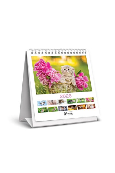 GENC DIJITAL BASKI 2026-Kare Masa Takvimi - Kediler