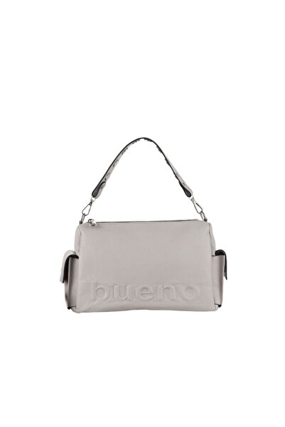 Bueno Shoes Gray Leather Women's Shoulder Bag 01Wba7943