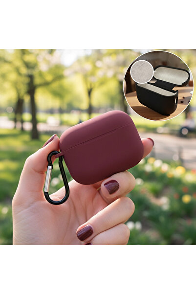 CaseOnn حافظة أبل إيربودز برو الجيل الثاني مع حزام تعليق، إصدار بورجوندي