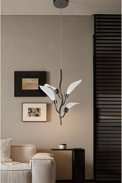 Apliqa Liria Gold Yaprak Desenli Sarkıt Led Avize