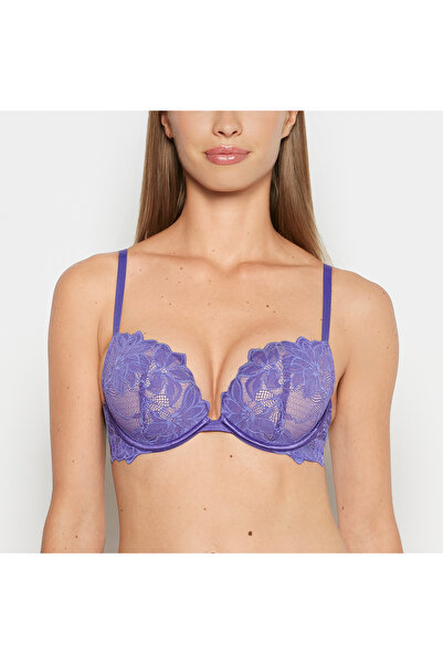 La senza حمالة صدر دافعة مع دانتيل Reverie بالكامل باللون الأرجواني الفاخر