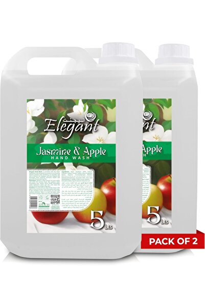 AFS Elegant سائل غسيل اليدين الأنيق لإعادة التعبئة - 5 لتر - عبوة مزدوجة (عبوة من قطعتين 5 لتر) - ياسمين وتفاح