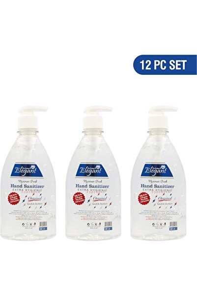 AFS Elegant Elegant Hand Sanitizer Gel – 500ml Clear – Pack of 12 – 70% IPA – Advanced Germ Protection