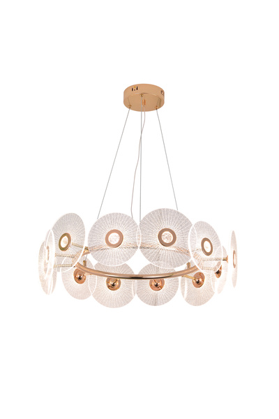 Apliqa Vetro 12'li Yuvarlak Led Salon Avize