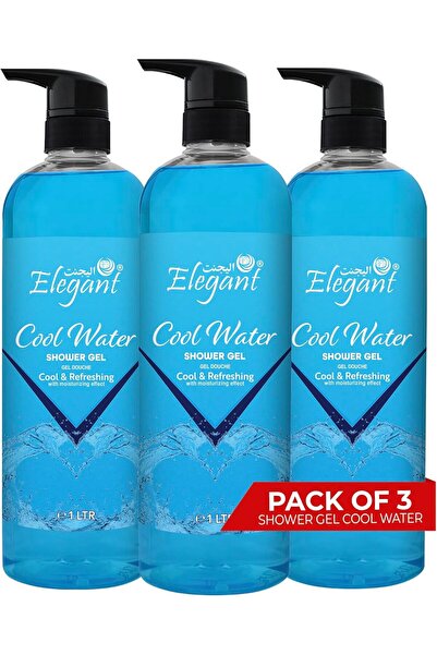 AFS Elegant Elegant Shower Gel | Cool Water | 1 Liter | 3-PACK (Pack of 3x1 L...