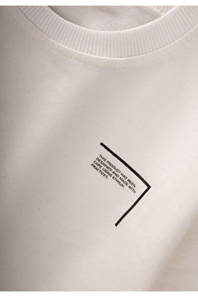 Cigit Low Sleeve Printed Tracksuit Set 2-7 Years Old Ecru