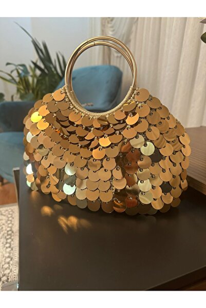 VENUSTAR El Orgüsü Stylish Sequin Straw Bag