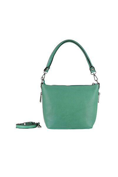 Bueno Shoes Green Dark Leather Women's Shoulder Bag 01Wba7952