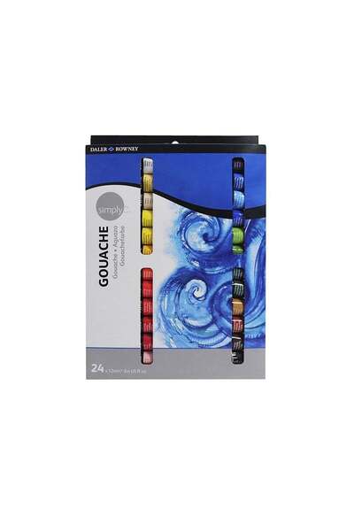 Daler Rowney Primary colors set, 24x12 ml, gouache, for beginners, Simply