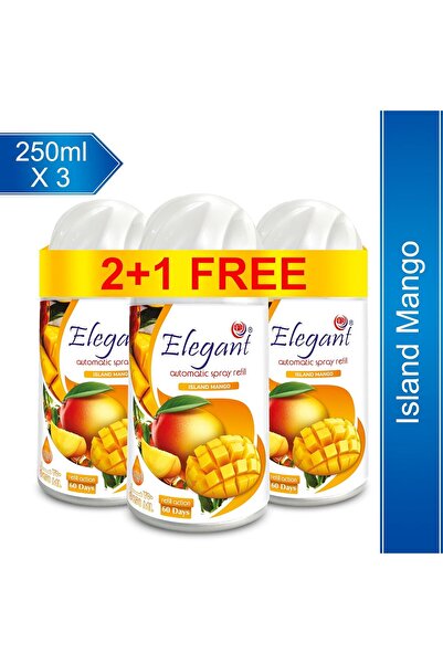 AFS Elegant Elegant Automatic Spray Refill – Island Mango – 250ML – Pack of 3 – Air Freshener Refill