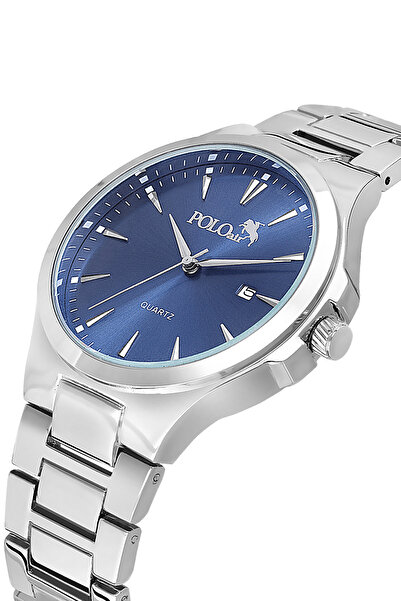 Polo Air Takvim Özellikli Erkek Klasik Kol Saati Gümüş Lacivert Renk PL-7039E2x