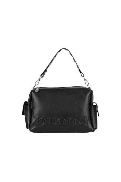 Bueno Shoes Black Leather Women's Shoulder Bag 01Wba7943