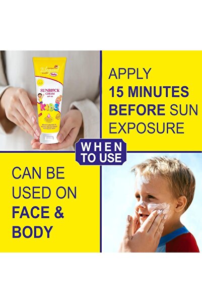 Elegant KIDS Sunblock Cream SPF 60, 170g – Moisturizing & Water Resistant, Vitamin E, Face & Body