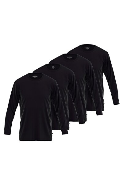 Götzburg Herren Langarmshirt, 4er Pack - Baumwolle, Longsleeve, einfarbig