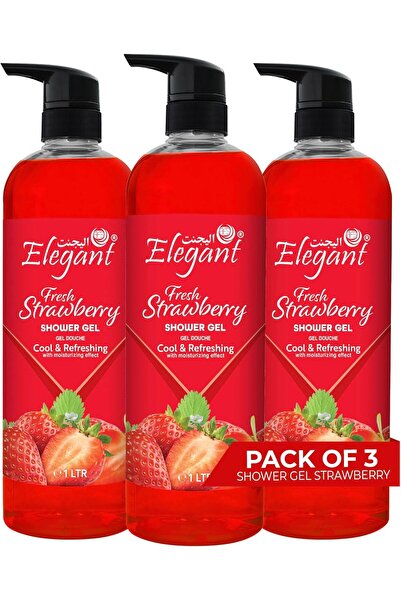 AFS Elegant Elegant Shower Gel | Fresh Strawberry | 1 Liter | 3-PACK | Rejuve...