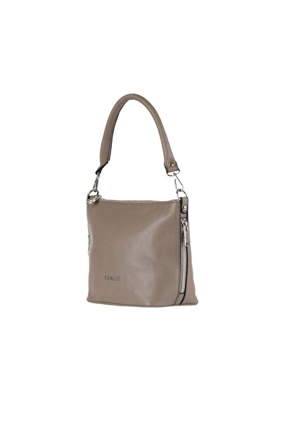 Bueno Shoes Gray Leather Women's Shoulder Bag 01Wba7952