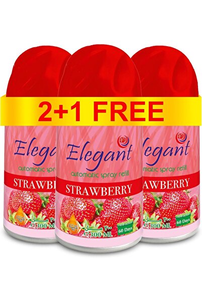 AFS Elegant Elegant Automatic Spray Refill – Fresh Strawberry – 300ML – Pack of 3 – Air Freshener Refill