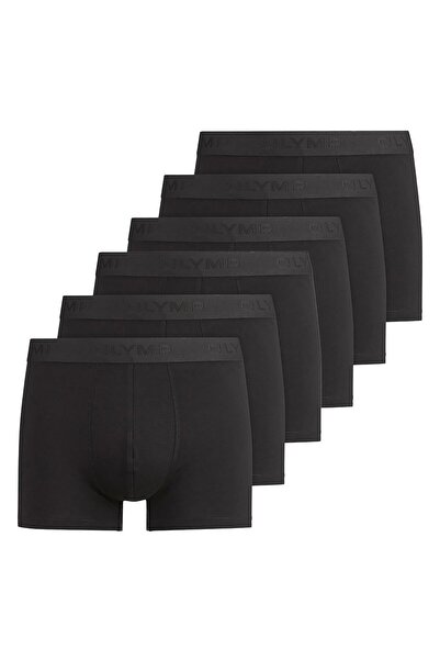 OLYMP Herren Boxershorts, 6er Pack - Trunks, Cotton Stretch, Logo, einfarbig