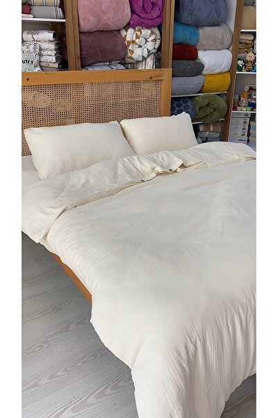 sutra 100% Cotton Muslin Fabric Double Duvet Cover Set