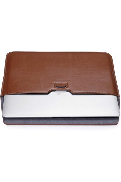 eWINNER Ultra-slim Water-Resistant PU Leather 13.3" Laptop Sleeve with Adjustable Stand (Brown)