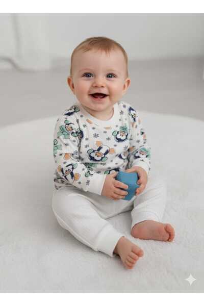 Store Penguin Patterned Baby Pajama Set Nightgown Newborn