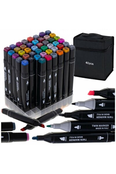 Ikonka set of 48 dual-tip alcohol-based markers in a box