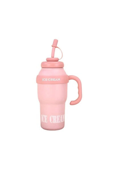 FEEQ كوب معزول على شكل مخروط آيس كريم سعة 1 لتر مع عزل مفرغ