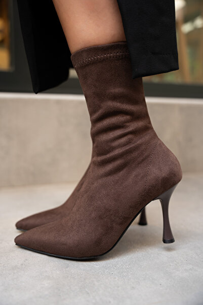 LAMİNTA Prino Bitter Brown Suede Women's Stretch Boots