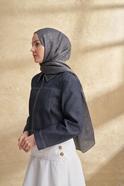 ARMANDA Jose Jakar Ethnic Pattern Shawl - Gray - Smoked