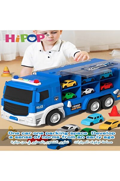 HIPOP Storage Play Vehicles Set 2 in 1,Deformation Cars Toy With Music And Story,Great Toy Car Gift For Ki