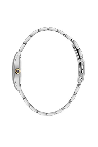 Daniel Klein Women's Rectangular Silver Gold Roman Numeral Dial Metal Band Wrist Watch