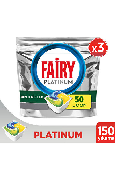 Fairy Platinum Bulaşık Makinesi Deterjanı Kapsülü/Tableti 50 Yıkama Limon Kok...