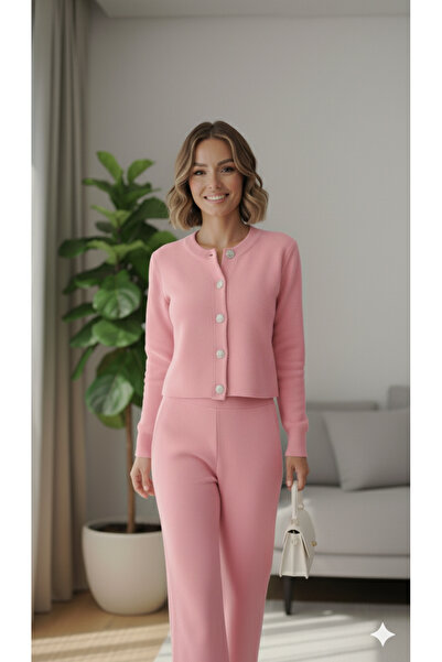 ikomteks Crop Triko Top and Bottom Set