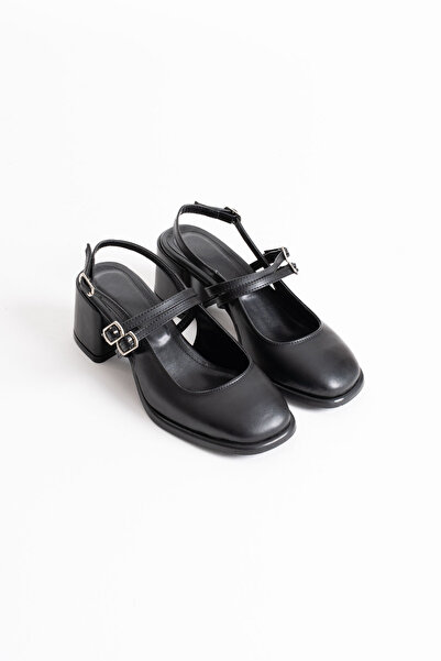 AuroraStore Faye Black Skin Women's Heeled Shoes