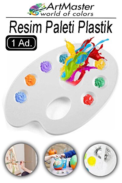 Artmaster Resim Paleti 1 Adet Plastik Boyama Paleti Godeli Ressam Paleti Akri...