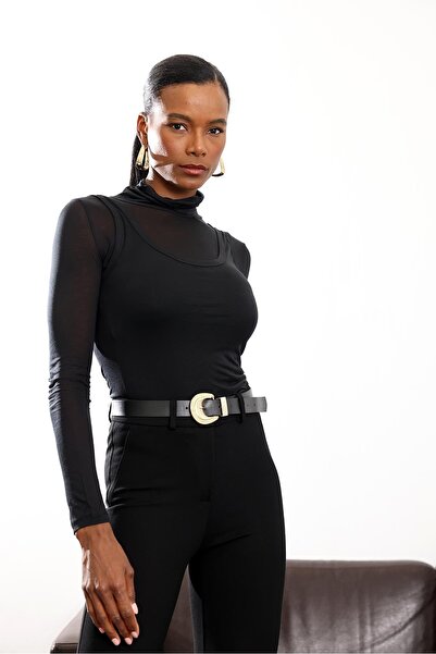 5in1Canpolat Black Athlete Transparent Double Set 071790