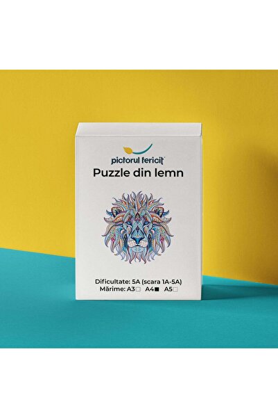 Pictorul Fericit Regele junglei - Puzzle din lemn