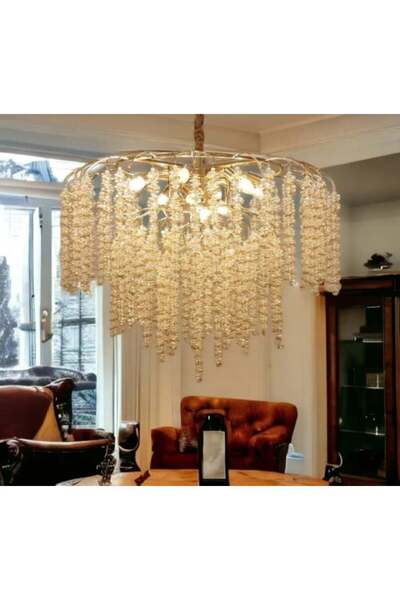 KARAZ Crystal cascading chandelier, 65 cm diameter