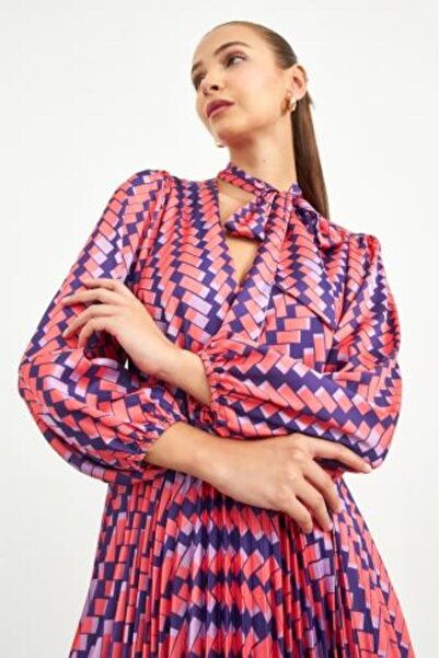 Setre Luxury Short Puff Dress - Pink - Made in Turkey