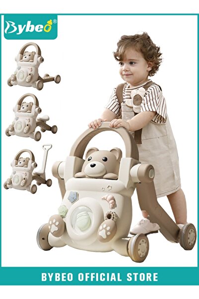 BYBEO مشاية أطفال 4 في 1 مع مقبض دفع للوالدين، مشاية أطفال متعددة الوظائف من ...
