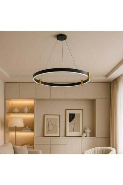 GENERAL Modern Hanging Ceiling Chandelier Black 60 cm - 3 LED Lights