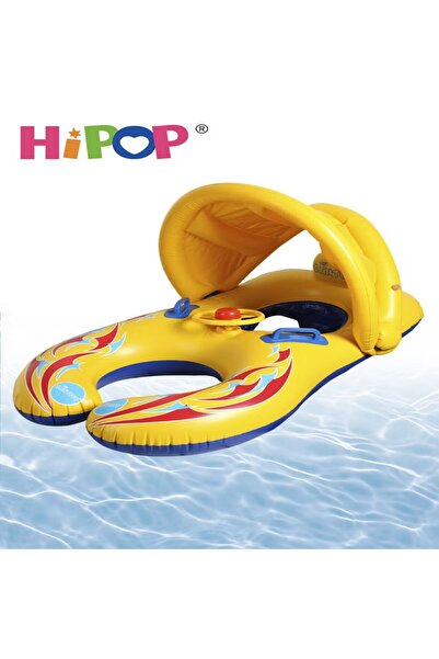 HIPOP Parent-Child Inflatable Float with Awning,Outdoor Swimming Seat Ring,Kid's Swimming Ring