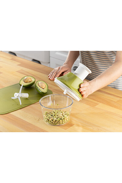 Pazar Kapısı Manual Press 3-Blade Handheld Rondosu Fast Cutting Practical Kitchen Chopper