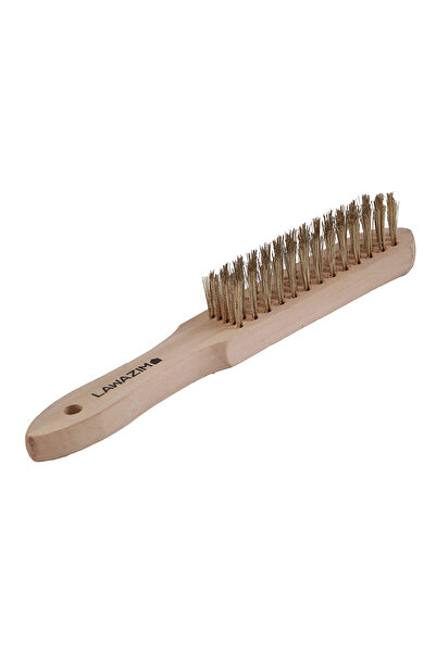 Lawazim Wire Brush Wood Handle - Stainless Steel Bristles Scrubbing and Cleaning Brush