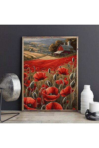 Pictorul Fericit Câmp roșu (Red field) - Pictură pe numere