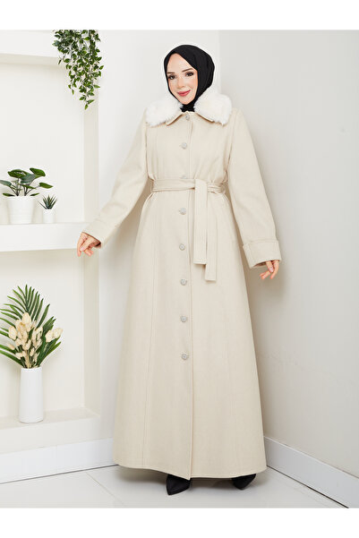 Moda İncir Plus Size Buttoned Cardigan Coat